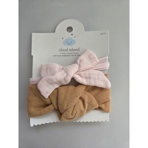 NEW Cloud Island Baby Girls' 2pk Headwrap  Bow‎ - One Size